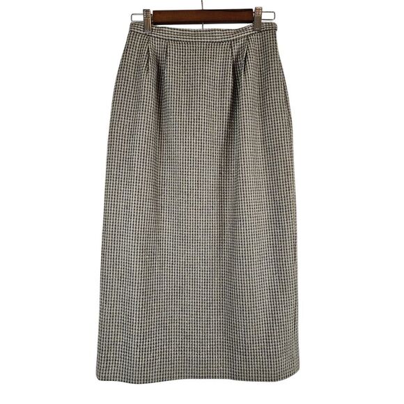 Betty Hanson & Co vintage herringbone wool silk skirt brown tan size‎ 6 - Picture 1 of 4